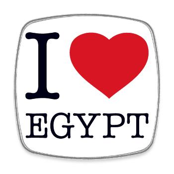 I LOVE EGYPT Ägypten - Viereckiger Kühlschrankmagnet - Weiß - Vorne