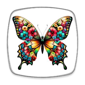 Schmetterling - Viereckiger Kühlschrankmagnet - Weiß - Vorne