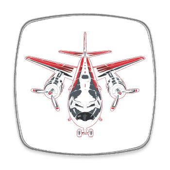 Flugzeug Grafik - Viereckiger Kühlschrankmagnet - Weiß - Vorne