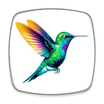 Hummingbird - Square fridge magnet - white - Front