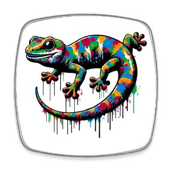 Gecko - Magnet carré - blanc - Devant