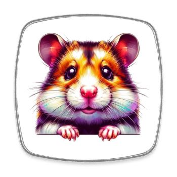 Hamster - Square fridge magnet - white - Front