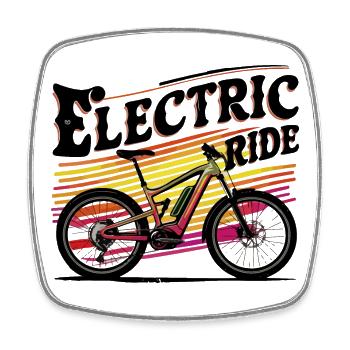 Lebendige Fahrradabenteuer-Illustration - Viereckiger Kühlschrankmagnet - Weiß - Vorne