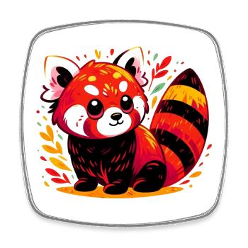 Petit panda - Magnet carré - blanc - Devant