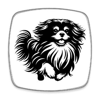 Tibet Spaniel - Viereckiger Kühlschrankmagnet - Weiß - Vorne