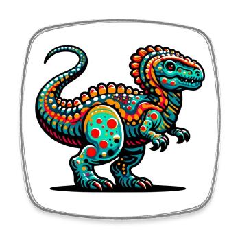 Dinosaure - Magnet carré - blanc - Devant