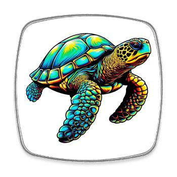 Turtle - Square fridge magnet - white - Front
