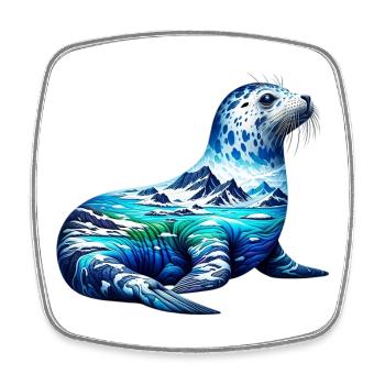 Seal - Square fridge magnet - white - Front