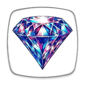 Diamant - Magnet carré - blanc - Devant