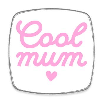 Emotive Pink Casual Mother's Day Design - Square fridge magnet - white - Front