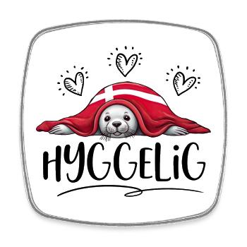 HYGGELIG - Seal - Denmark -b - Square fridge magnet - white - Front