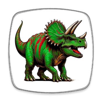 Dinosaurier - Viereckiger Kühlschrankmagnet - Weiß - Vorne