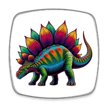 Dinosaurier - Viereckiger Kühlschrankmagnet - Weiß - Vorne
