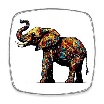 Elefant - Viereckiger Kühlschrankmagnet - Weiß - Vorne
