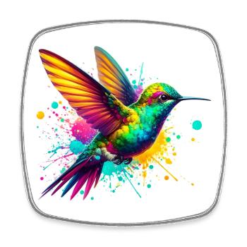 Colibri - Magnet carré - blanc - Devant