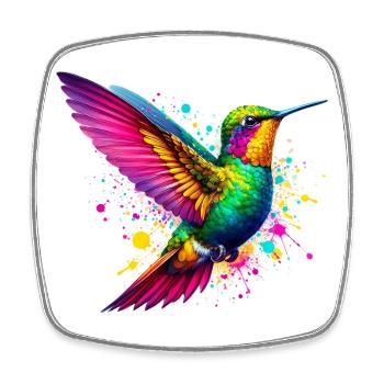 Kolibri - Viereckiger Kühlschrankmagnet - Weiß - Vorne