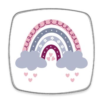 Boho Regenbogen rosa Mädchen Geburt Baby Babyparty - Viereckiger Kühlschrankmagnet - Weiß - Vorne