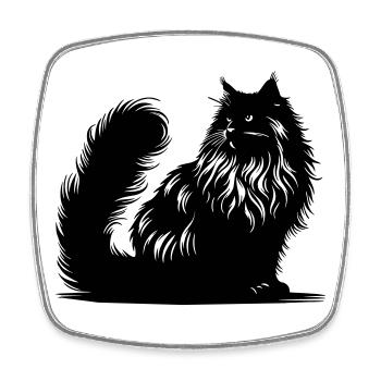 Norwegische Waldkatze - Viereckiger Kühlschrankmagnet - Weiß - Vorne