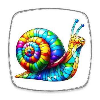 Schnecke - Viereckiger Kühlschrankmagnet - Weiß - Vorne