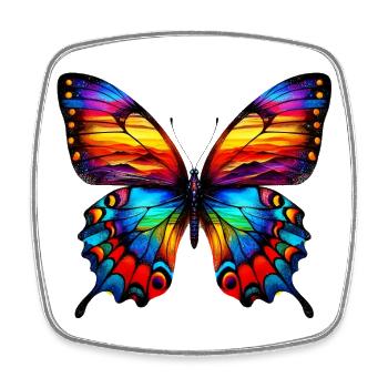 Papillon - Magnet carré - blanc - Devant