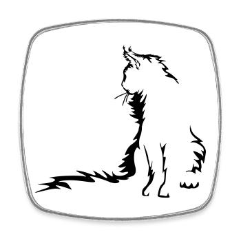 Maine Coon Cat - Square fridge magnet - white - Front