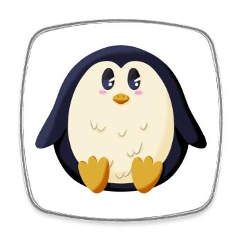 Chubby Penguin - Square fridge magnet - white - Front