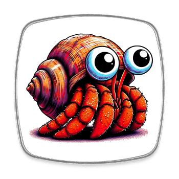 Hermit crab - Square fridge magnet - white - Front