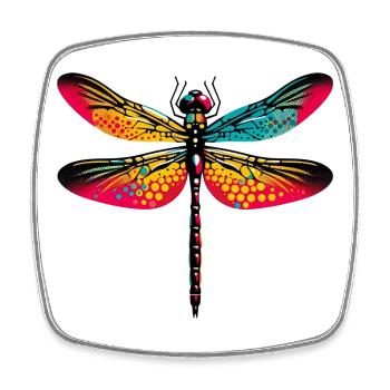 Dragonfly - Square fridge magnet - white - Front