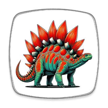 Dinosaure - Magnet carré - blanc - Devant