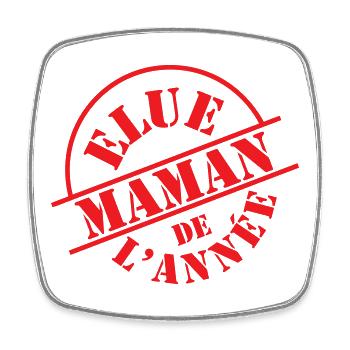 Elue Maman de l'année - Magnet carré - blanc - Devant
