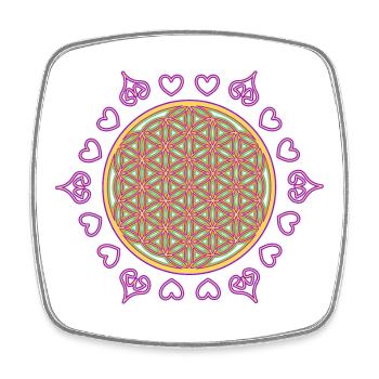 Fleur de Vie - Magnet carré - blanc - Devant