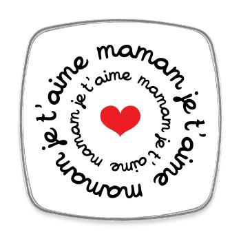 Je t'aime maman / fête des mères - Magnet carré - blanc - Devant