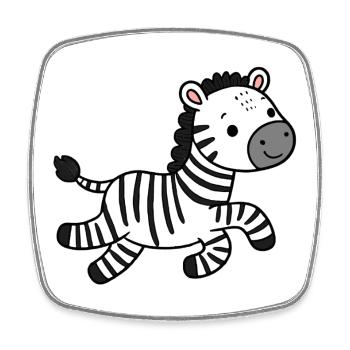 Zebra - Viereckiger Kühlschrankmagnet - Weiß - Vorne