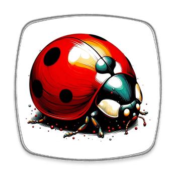 Coccinelle - Magnet carré - blanc - Devant