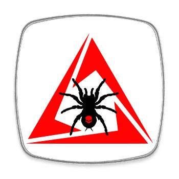 Spinne - Viereckiger Kühlschrankmagnet - Weiß - Vorne