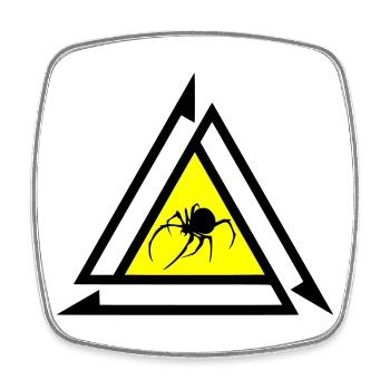 Spinne - Viereckiger Kühlschrankmagnet - Weiß - Vorne
