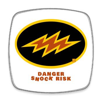 shock risk - Square fridge magnet - white - Front