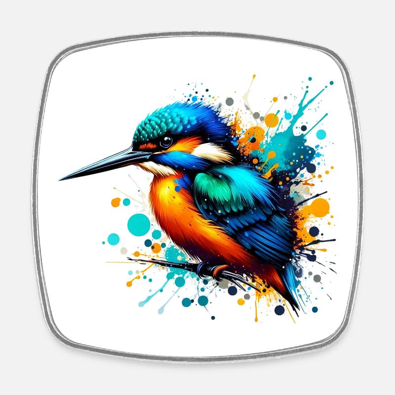 Eisvogel - Viereckiger Kühlschrankmagnet - Weiß