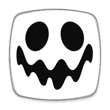 Helloween Kürbis Geist Gesicht Kostüm - Viereckiger Kühlschrankmagnet - Weiß - Vorne