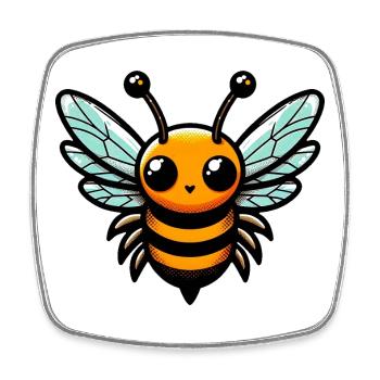 Bee - Square fridge magnet - white - Front