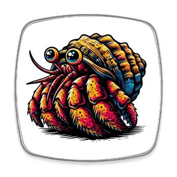 Hermit crab - Square fridge magnet - white - Front