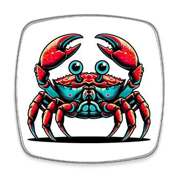 Crabe - Magnet carré - blanc - Devant