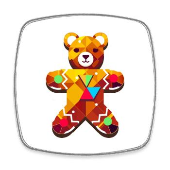süßer Lebkuchen Bär – Festliches Weihnachtsdesign - Viereckiger Kühlschrankmagnet - Weiß - Vorne