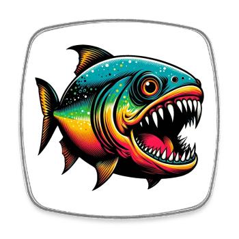 Piranha - Square fridge magnet - white - Front