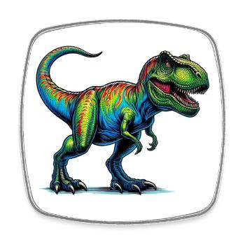 Dinosaur - Square fridge magnet - white - Front