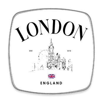 Union Jack Minimal Emblem - Square fridge magnet - white - Front