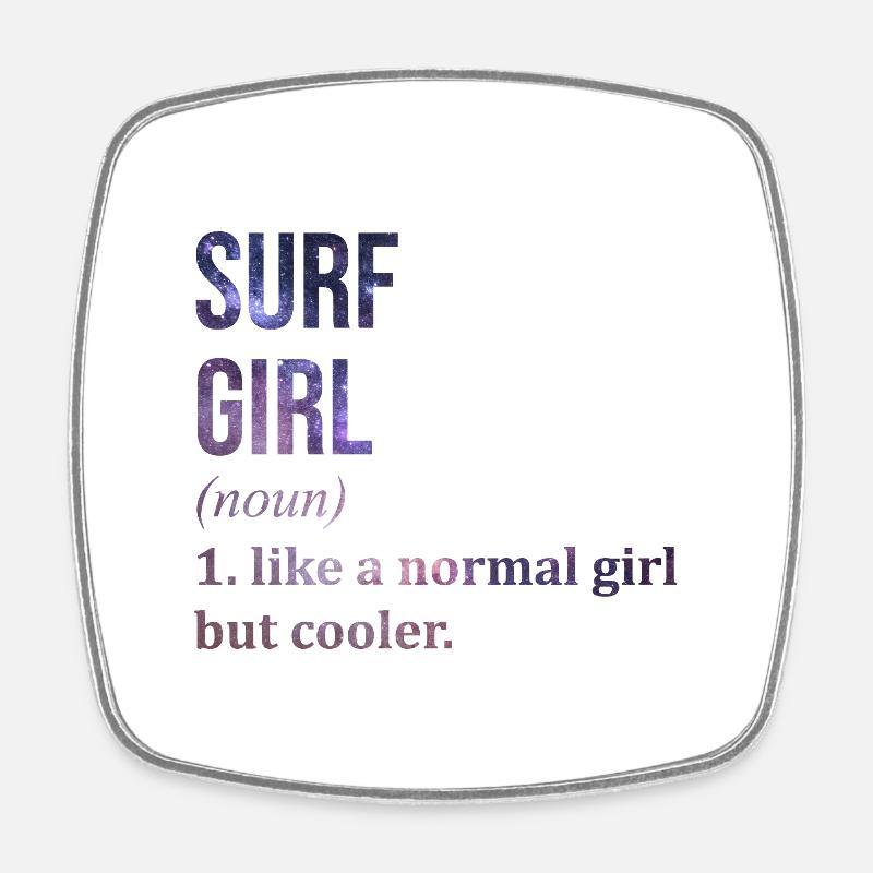 Surfing - Square fridge magnet - white