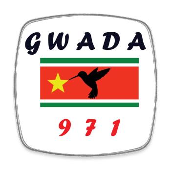 Gwada971 - Magnet carré - blanc - Devant