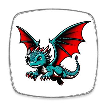 Dragon - Square fridge magnet - white - Front