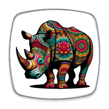 Rhinoceros - Square fridge magnet - white - Front